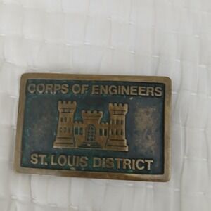 Corps of Engineers Saint‎ Louis District Solid Brass Vintage Belt Buckle